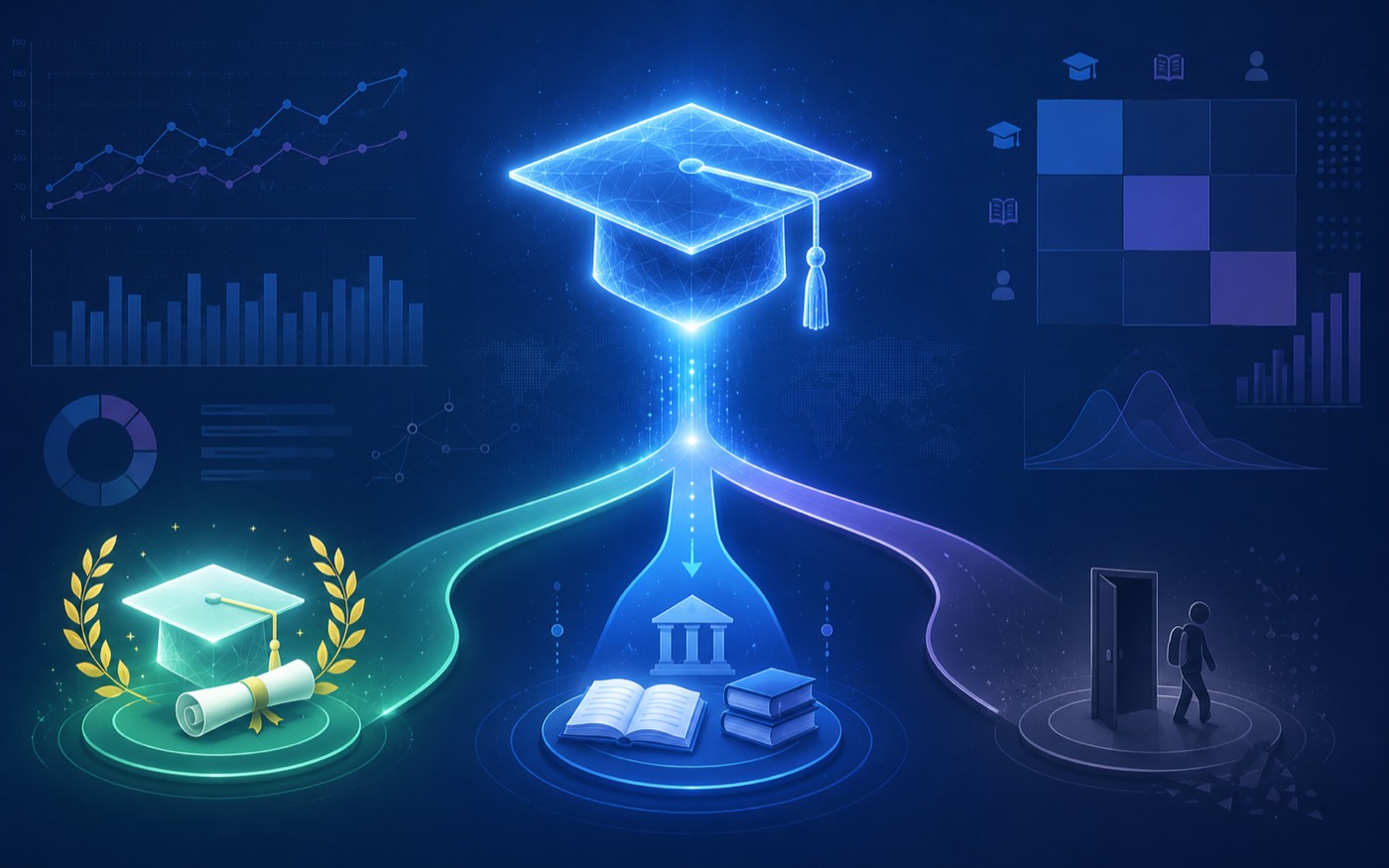 Academic success prediction — student outcome dashboard