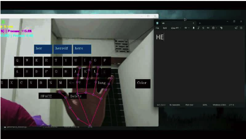 Vision-based hand gesture virtual keyboard and mouse interface in use